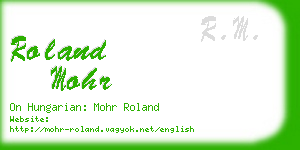 roland mohr business card